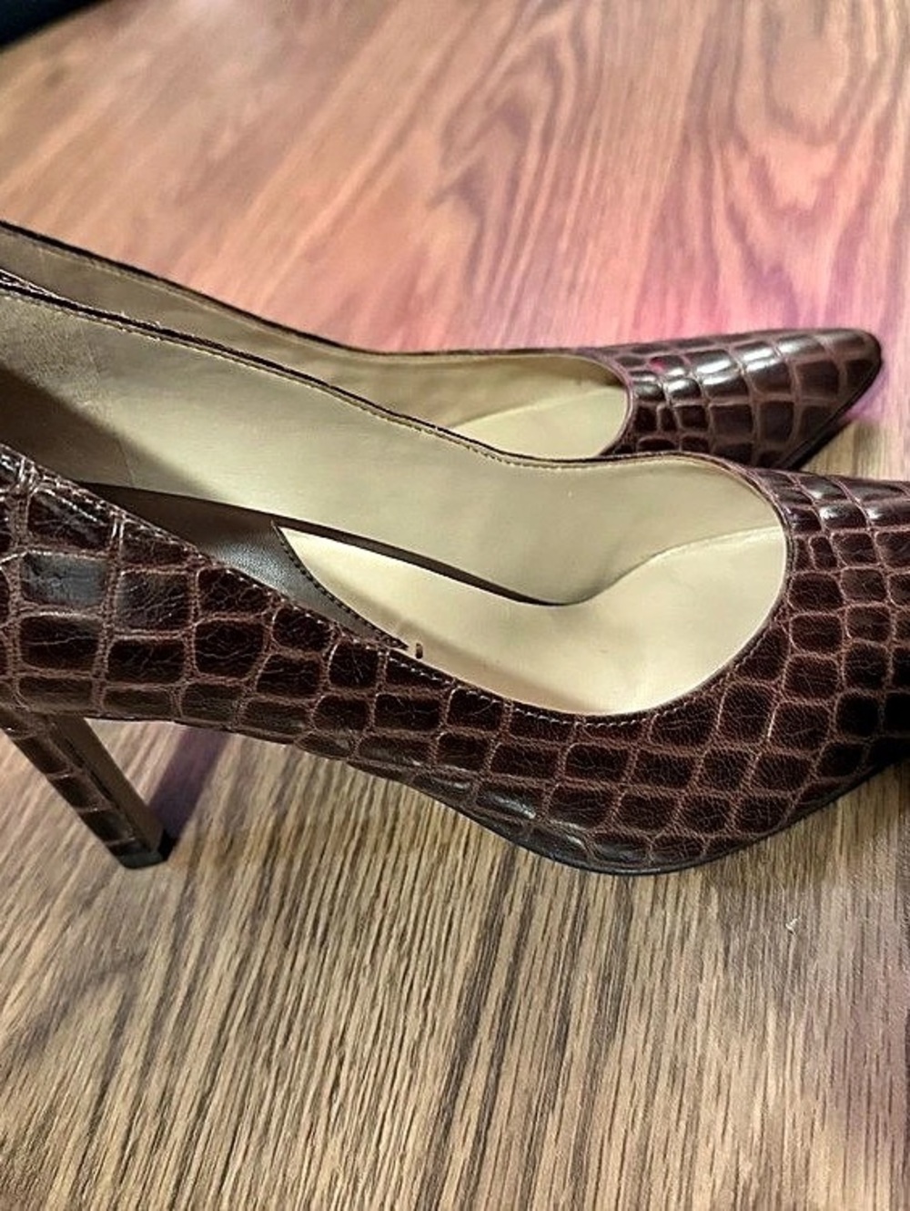 ZEDIT Pointed Toe Heels in Brown US 8.5